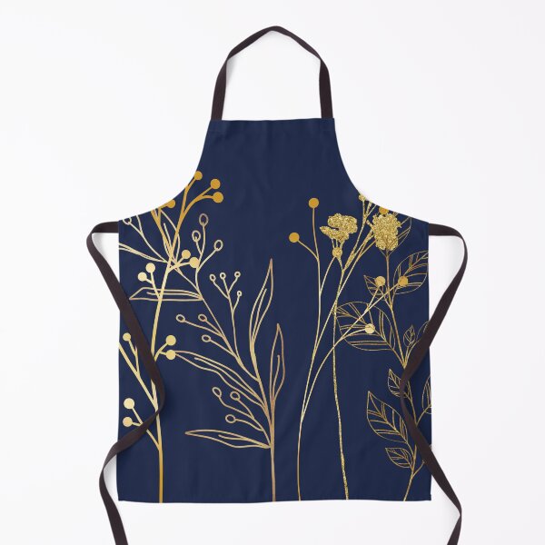 Item preview, Navy Blue Art Deco Fine Gold-like Dry Flowers designed and sold by ArDecoS.