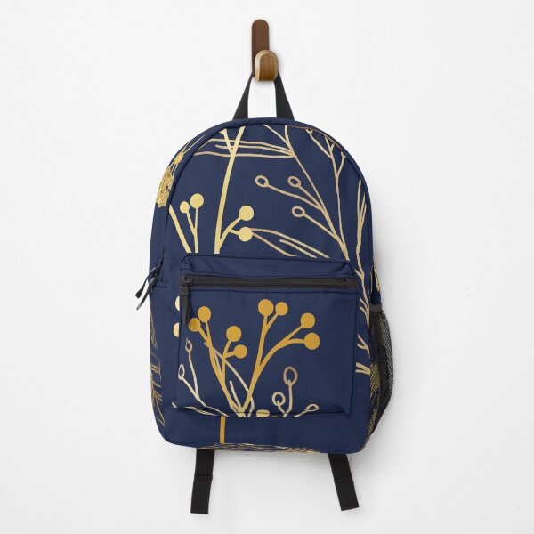 Item preview, Navy Blue Art Deco Fine Gold-like Dry Flowers designed and sold by ArDecoS.