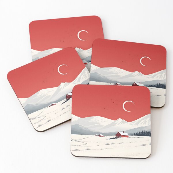 Item preview, Crimson Moon Over Winter Homestead designed and sold by Studio Axis.