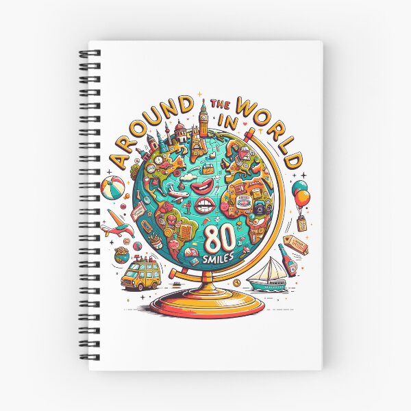 Item preview, Whimsical globe with landmarks in playful travel design. designed and sold by ArtInPrint.