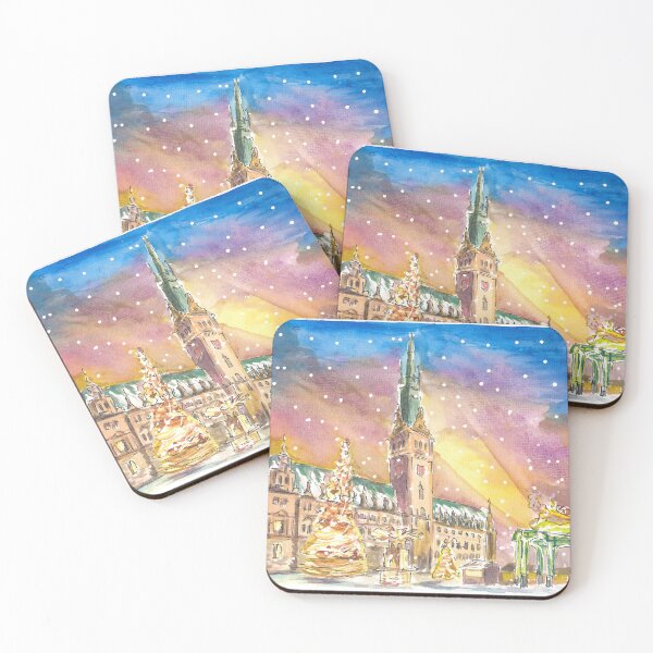 Item preview, Hamburg City Hall Square Snowing and Festive Market designed and sold by artshop77.