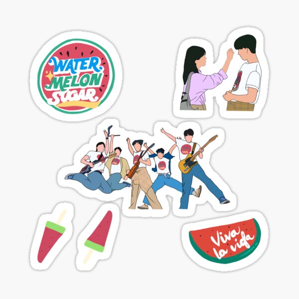 Artikel-Vorschau von Funkelndes Wassermelonen-Aufkleberpaket, K-Drama, designt und verkauft von vyascreations.