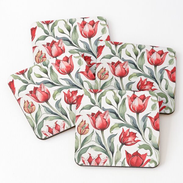Item preview, Red Green Turkish Tulips Ottoman Pattern  designed and sold by GraphicsClub.