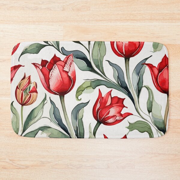 Item preview, Red Green Turkish Tulips Ottoman Pattern  designed and sold by GraphicsClub.