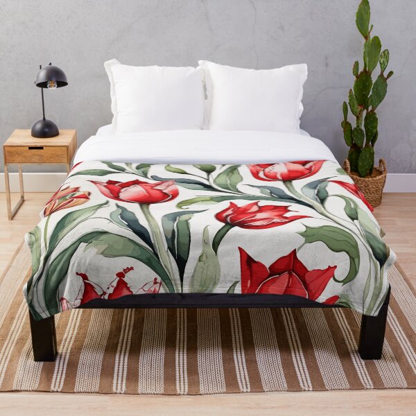 Item preview, Red Green Turkish Tulips Ottoman Pattern  designed and sold by GraphicsClub.