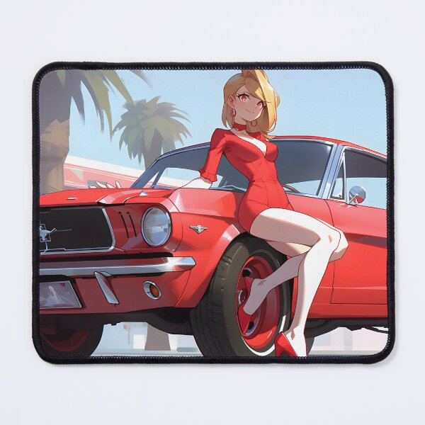 Item preview, Retro anime girl with sports car portrait art designed and sold by TheArtistOf2022.