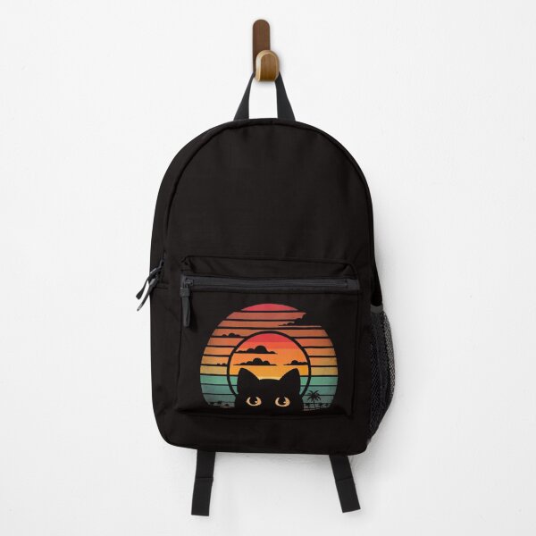 Item preview, Funny Vintage Retro Black Cat with Yellow Eyes Sunset designed and sold by CreativeContext.