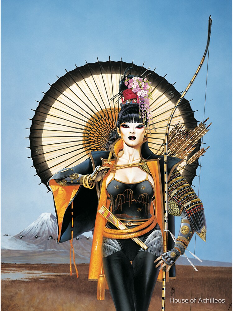 Thumbnail 3 of 3, Sticker, Samurai Girl by Chris Achilleos designed and sold by HseAchilleos.