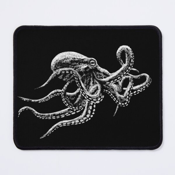 Item preview, OCTOPUS PAINTING T SHIRT, WHITE ON BLACK OCTOPUS ART designed and sold by Danicus666.