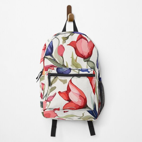 Item preview, Red Orange Blue Turkish Tulips Ottoman Pattern designed and sold by GraphicsClub.