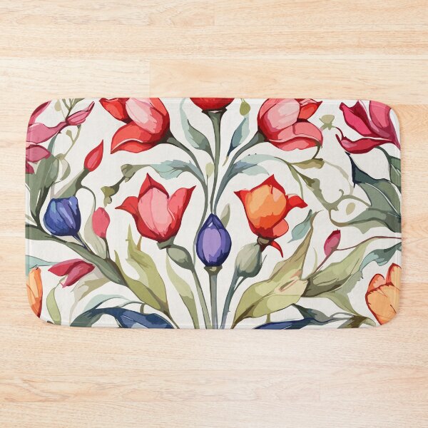 Item preview, Red Orange Blue Turkish Tulips Ottoman Pattern  designed and sold by GraphicsClub.