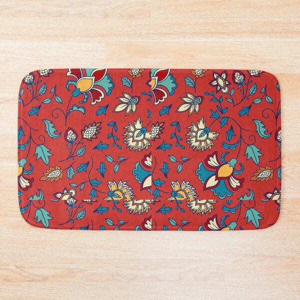 Item preview, Floral and Leaf Pattern on Red Background designed and sold by art-tresure.