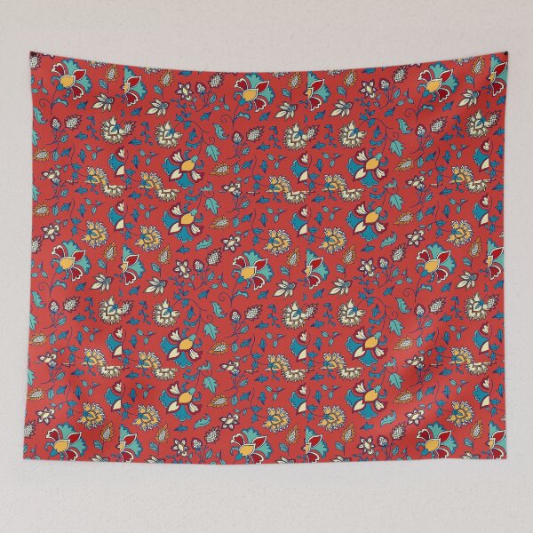 Item preview, Floral and Leaf Pattern on Red Background designed and sold by art-tresure.