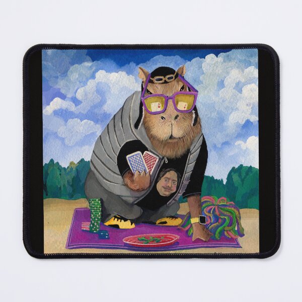 Item preview, Capybara playing cards on the beach designed and sold by Ekaterina Khozatskaya.