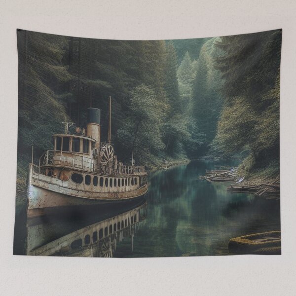 Item preview, Abandoned Stem Boat in Deep Forrest designed and sold by gabrieltiveron.