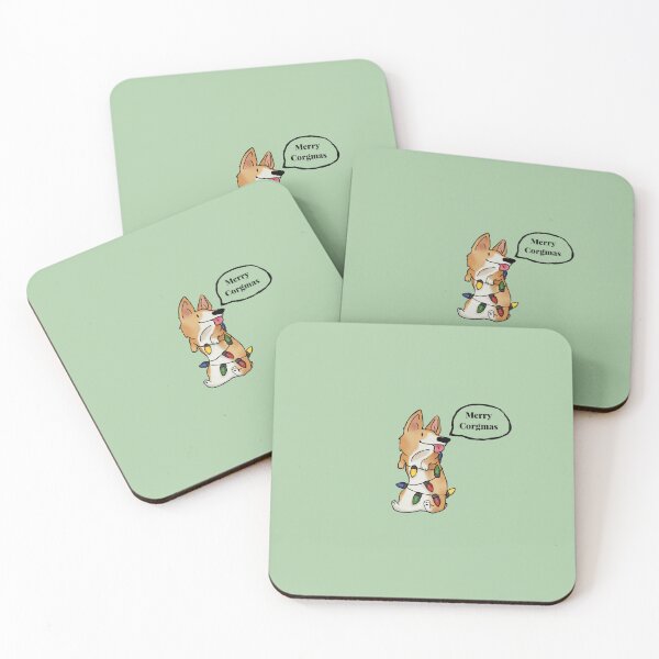 Item preview, Merry Corgi Christmas dog with fairy lights designed and sold by haakondesign.