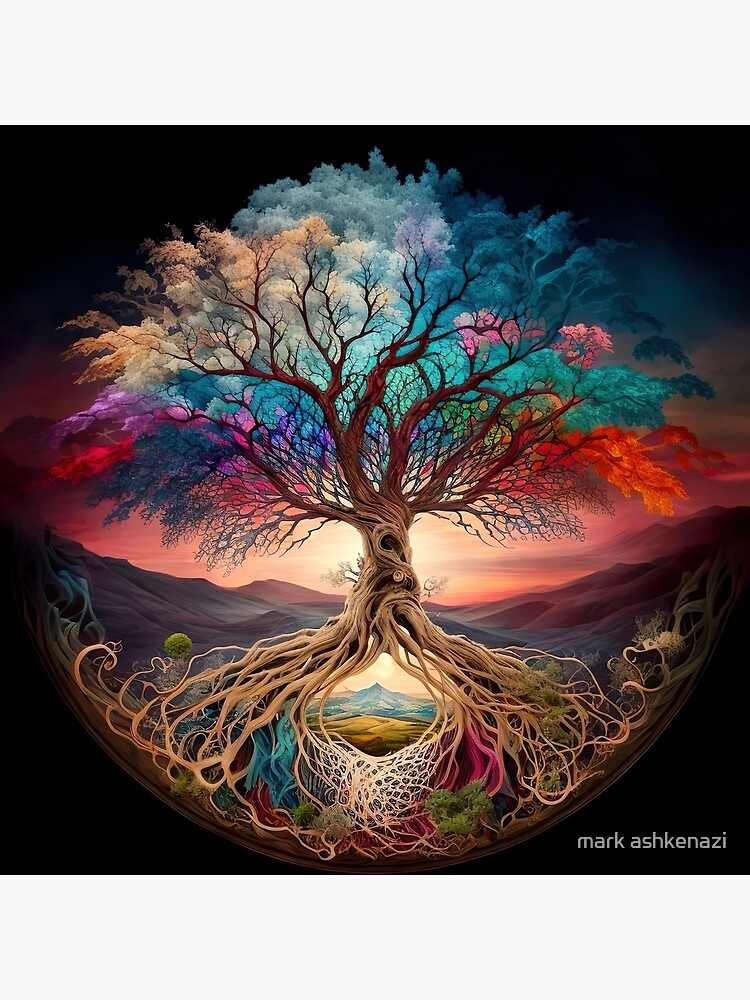 Thumbnail 4 of 4, Pillow, Tree Of Life Mandala designed and sold by motiashkar.