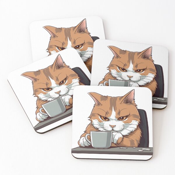 Item preview, Cat coffee time from the Kitty Sticker Pack designed and sold by STICKERSLALA.