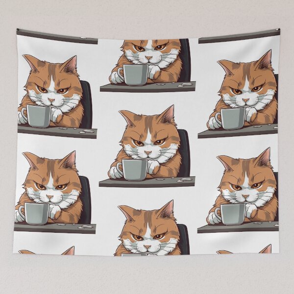 Item preview, Cat coffee time from the Kitty Sticker Pack designed and sold by STICKERSLALA.