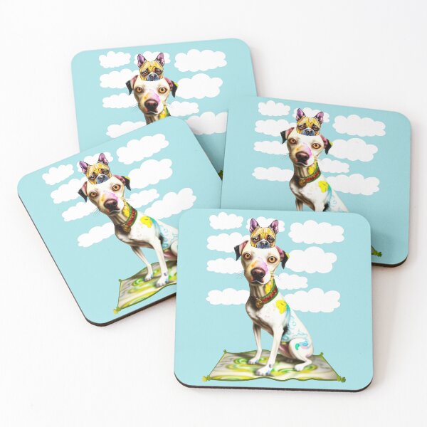Item preview, A dog imagines himself as another dog on a flying carpet  designed and sold by ShabayekShop.