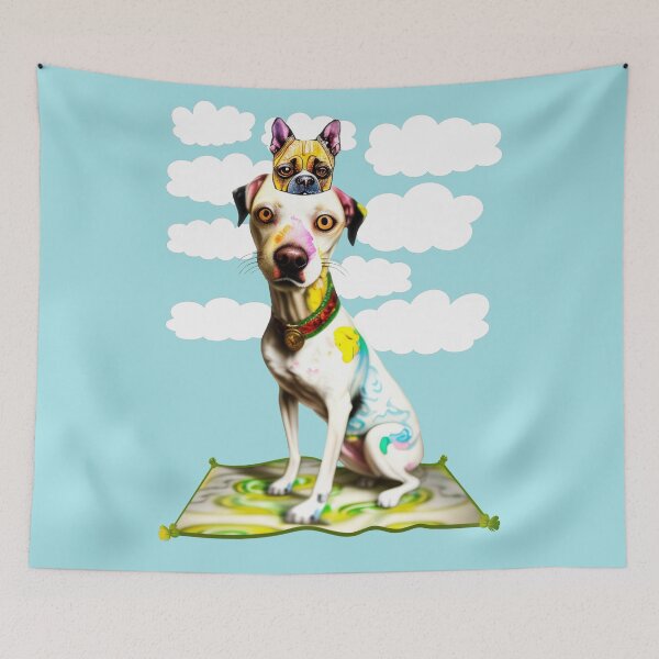 Item preview, A dog imagines himself as another dog on a flying carpet  designed and sold by ShabayekShop.