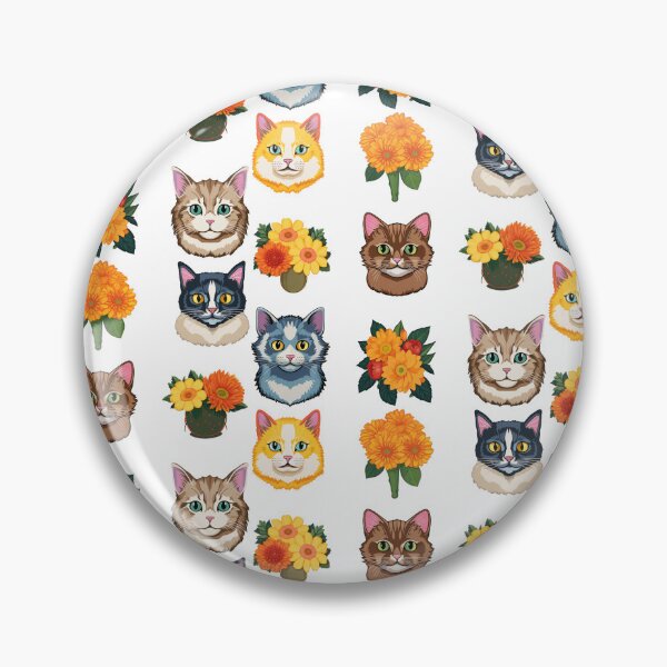 Aperçu de l'œuvre Pack d'autocollants de chats et de fleurs créée et vendue par aetherAI.