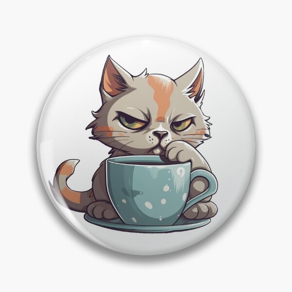 Artikelvorschau, Katzenkaffeezeit aus dem Kitty Sticker Pack entworfen und verkauft von STICKERSLALA.