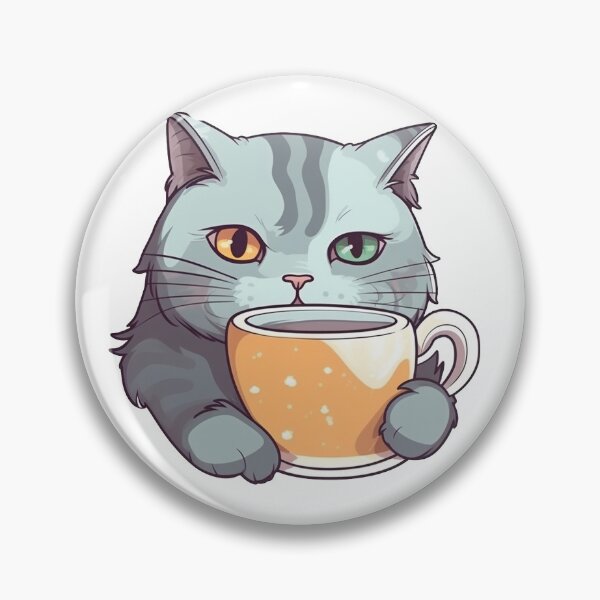 Artikelvorschau, Katzenkaffeezeit aus dem Kitty Sticker Pack entworfen und verkauft von STICKERSLALA.