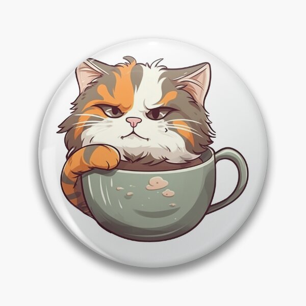 Item preview, Cat coffee time from the Kitty Sticker Pack designed and sold by STICKERSLALA.