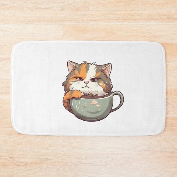 Item preview, Cat coffee time from the Kitty Sticker Pack designed and sold by STICKERSLALA.