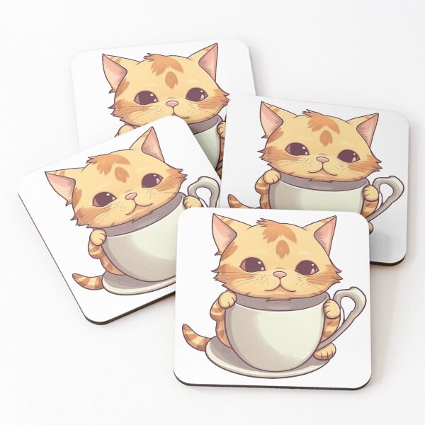 Item preview, Cat coffee time from the Kitty Sticker Pack designed and sold by STICKERSLALA.