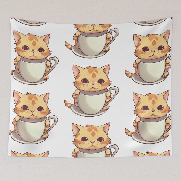 Item preview, Cat coffee time from the Kitty Sticker Pack designed and sold by STICKERSLALA.