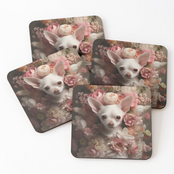 Item preview, White Chihuahua in Flowers designed and sold by TheArtisticJoe.