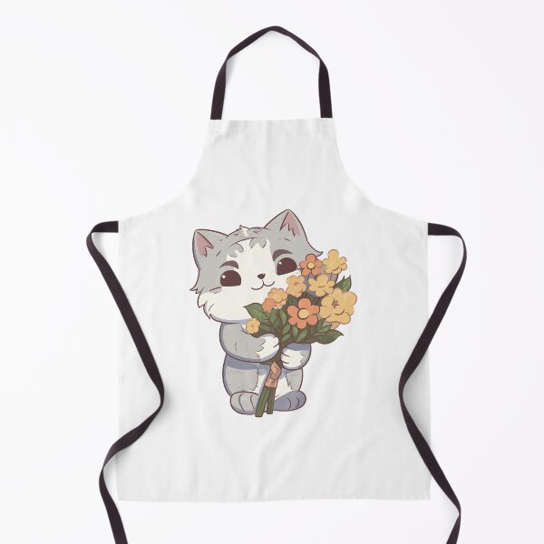 Item preview, Cat with bouquet flowers from the Kitty Sticker Pack designed and sold by STICKERSLALA.