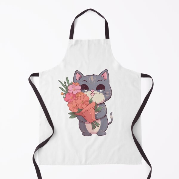 Item preview, Cat with bouquet flowers from the Kitty Sticker Pack designed and sold by STICKERSLALA.