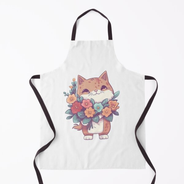 Item preview, Cat with bouquet flowers from the Kitty Sticker Pack designed and sold by STICKERSLALA.