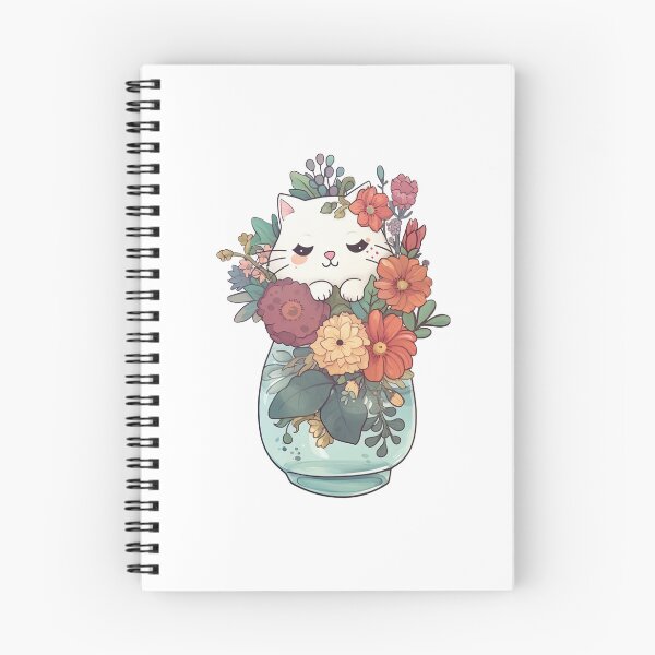 Item preview, Cat with flowers from the Kitty Sticker Pack designed and sold by STICKERSLALA.