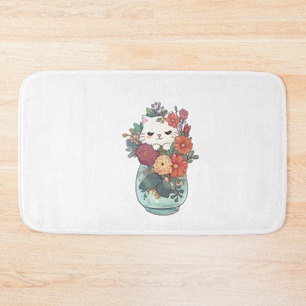 Item preview, Cat with flowers from the Kitty Sticker Pack designed and sold by STICKERSLALA.