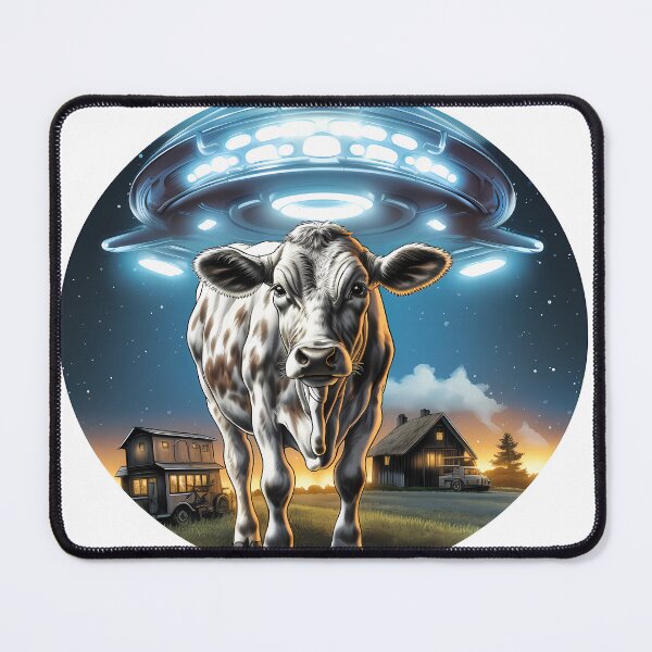 Item preview, Cow with UFO designed and sold by ColorFlowArt.