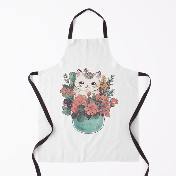 Item preview, Cat with flowers from the Kitty Sticker Pack designed and sold by STICKERSLALA.