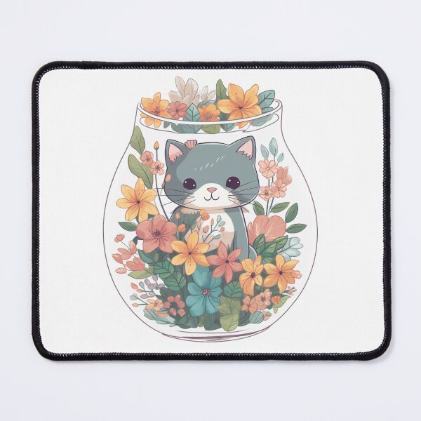Item preview, Cat with flowers from the Kitty Sticker Pack designed and sold by STICKERSLALA.