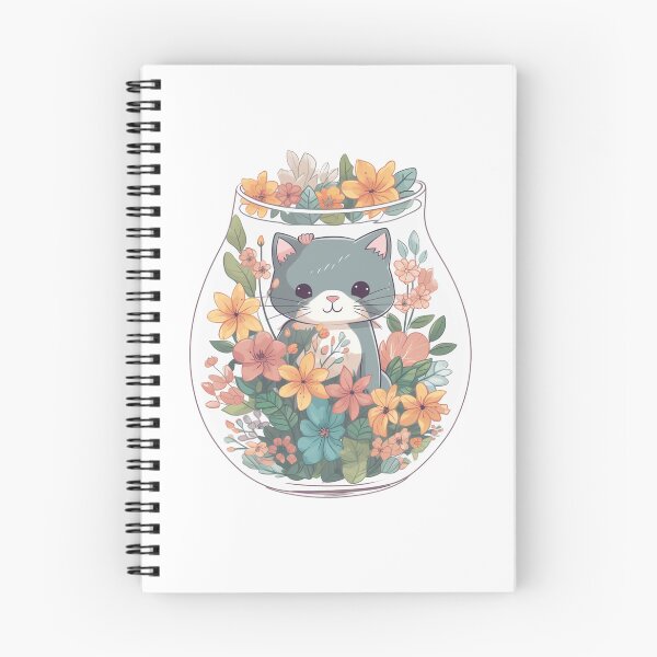 Item preview, Cat with flowers from the Kitty Sticker Pack designed and sold by STICKERSLALA.