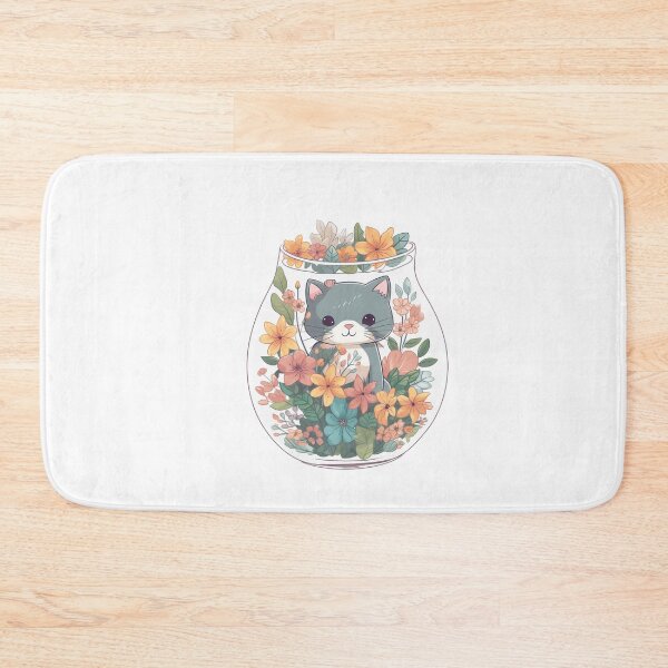 Item preview, Cat with flowers from the Kitty Sticker Pack designed and sold by STICKERSLALA.