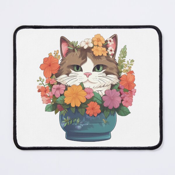 Item preview, Copy of Cat with flowers from the Kitty Sticker Pack designed and sold by STICKERSLALA.