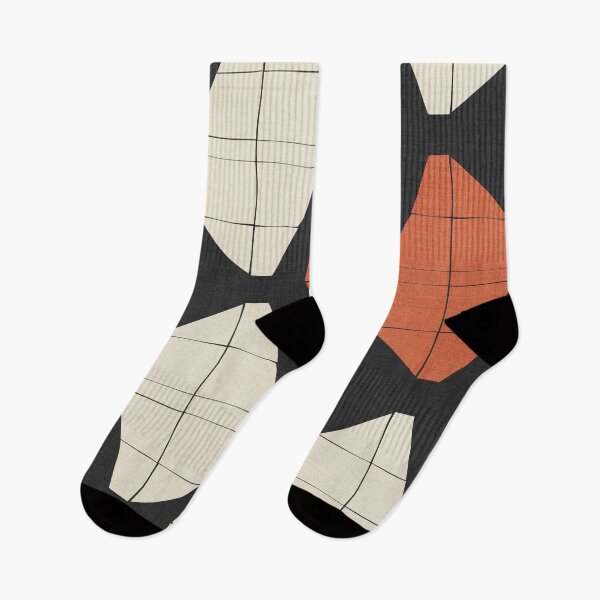 Item preview, Geometric Shapes Pattern Black Cream Red designed and sold by FAROSSTUDIO.