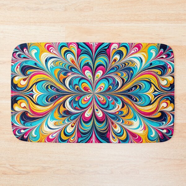 Item preview, Colorful Ebru Inspired Pattern designed and sold by NeatSplash.