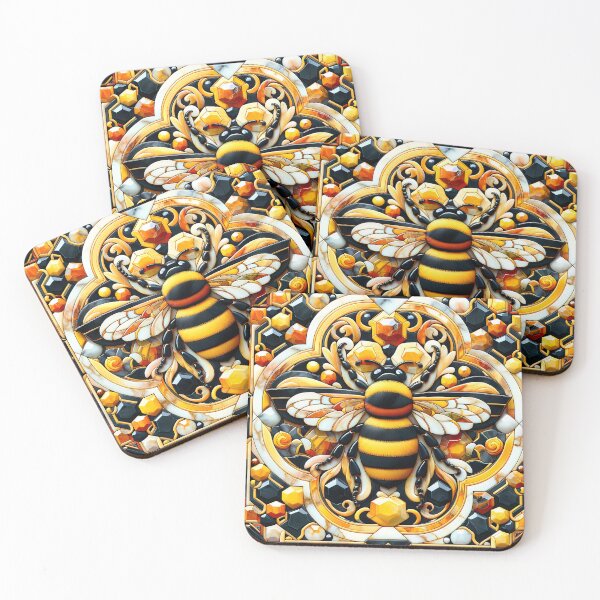 Item preview, Bumblebee Pietra Dura Pattern designed and sold by NeatSplash.