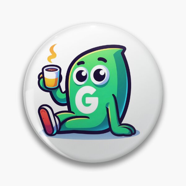 Item preview, Google mascot sitting with hot cup of coffee designed and sold by Geekbits-Store.
