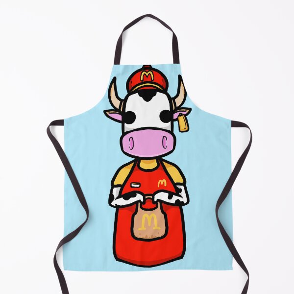 Item preview, Fast food worker cow designed and sold by Snappery.