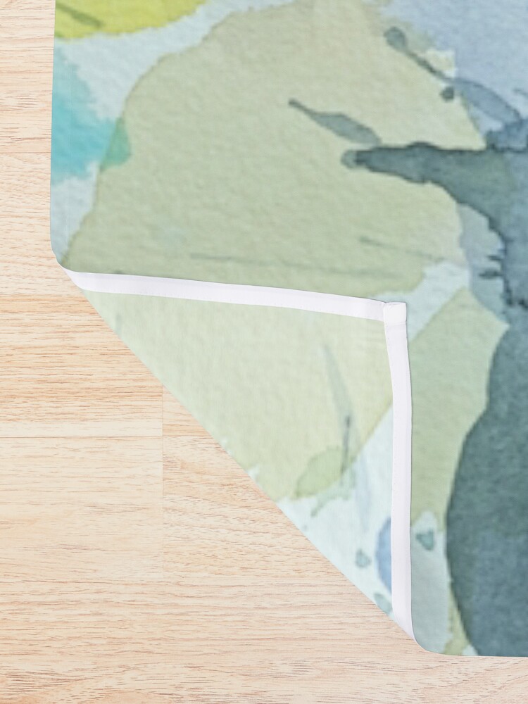 Thumbnail 2 of 5, Shower Curtain, Abstract - Turquoise flower   designed and sold by BirgitteB.